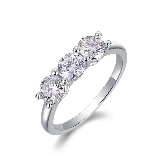 Wholesale 925 Silver Geometric Ring Set With Diamonds