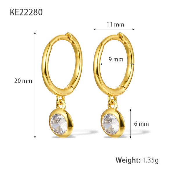 Wholesale 925 Silver Geometric Round Zircon Earrings For Children