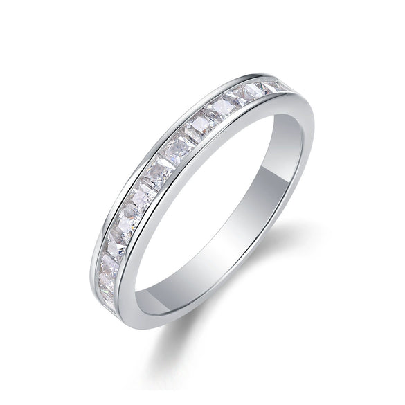 Wholesale 925 Silver Geometric Square Moissanite Ring For Women