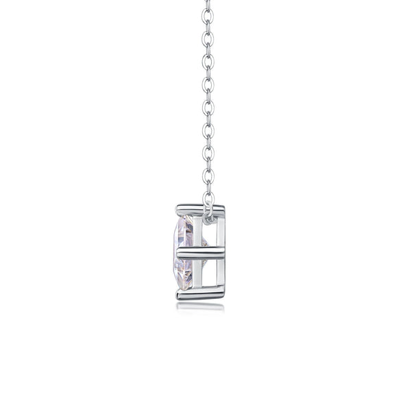 Wholesale 925 Silver Geometric Square Moissanite Set With Diamonds Pendant Clavicle Chain Necklace For Women And Men