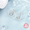 Wholesale 925 Silver Geometric Style Epoxy Inlaid Zircon Women's Earrings