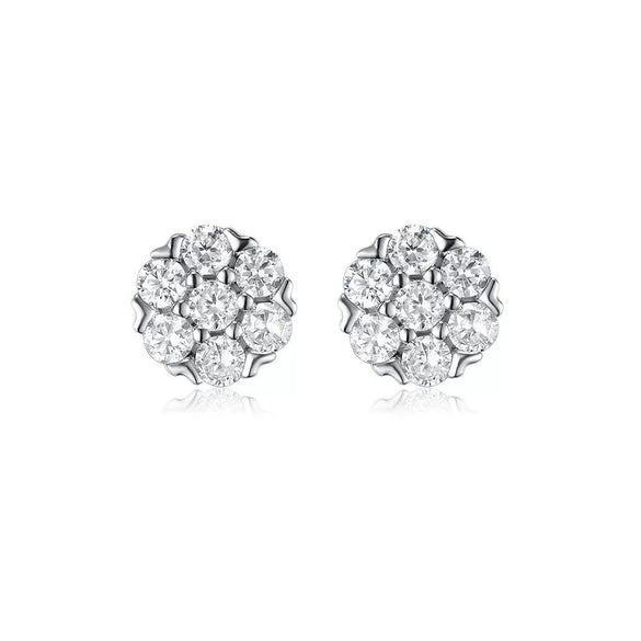 Wholesale 925 Silver Geometric Style Epoxy Inlaid Zircon Women's Earrings