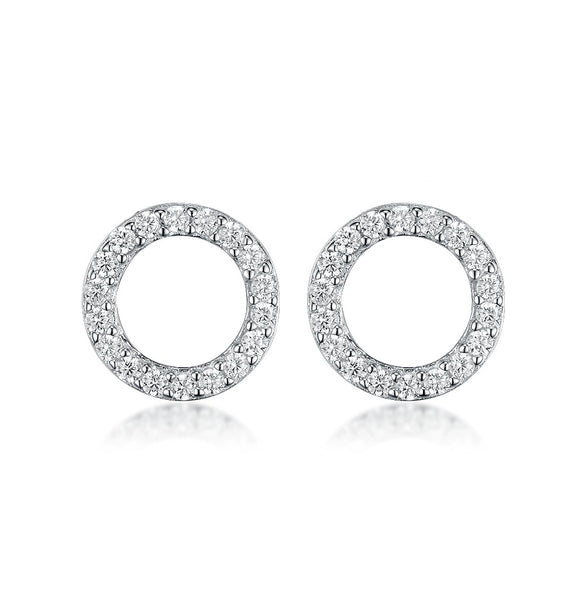 Wholesale 925 Silver Geometric Style Epoxy Inlaid Zircon Women's Earrings