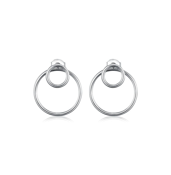 Wholesale 925 Silver Geometric Style Epoxy Inlaid Zircon Women's Earrings