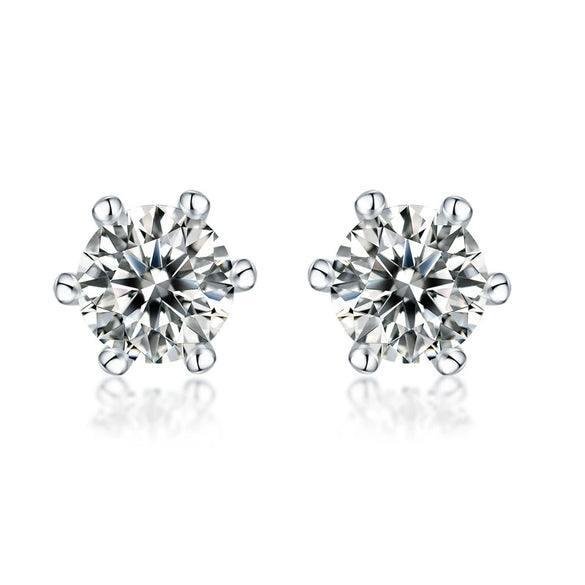 Wholesale 925 Silver Geometric Style Inlaid Moissanite Women's Earrings