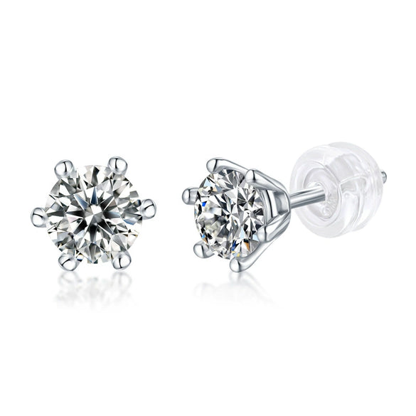 Wholesale 925 Silver Geometric Style Inlaid Moissanite Women's Earrings