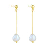 Wholesale Silver Geometric Style Tassel Natural Pearl Earrings For Women