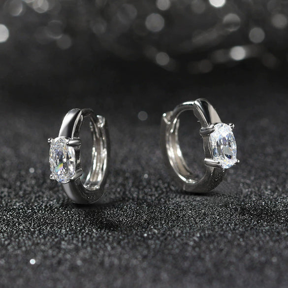 Wholesale 925 Silver Geometric Style Zircon Earrings For Female