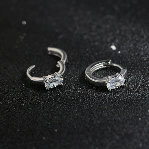 Wholesale 925 Silver Geometric Style Zircon Earrings For Female