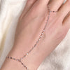 Wholesale 925 Silver Geometric Tile Chain Finger Chain Bracelet Jewelry Set With Diamonds