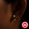 Wholesale 925 Silver Geometric U Shaped Zircon Embedded Hook Stud Earrings With Screw Twist Buckle For Unisex