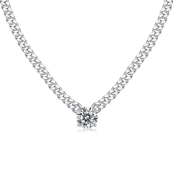Wholesale 925 Silver Gold Plated Geometric Cuban Chain Necklace For Men And Women