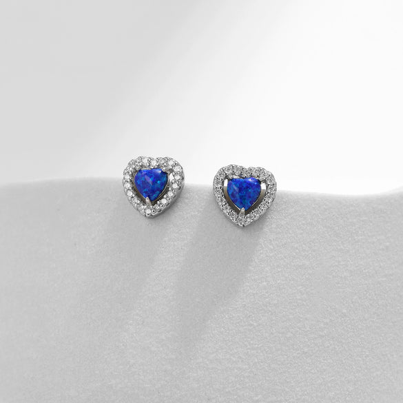 Wholesale 925 Silver Heart Shape Micro Inlay Light Luxury Stud Earrings For Women