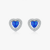 Wholesale 925 Silver Heart Shape Micro Inlay Light Luxury Stud Earrings For Women