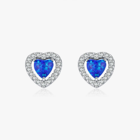 Wholesale 925 Silver Heart Shape Micro Inlay Light Luxury Stud Earrings For Women
