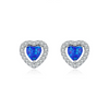 Wholesale 925 Silver Heart Shape Micro Inlay Light Luxury Stud Earrings For Women