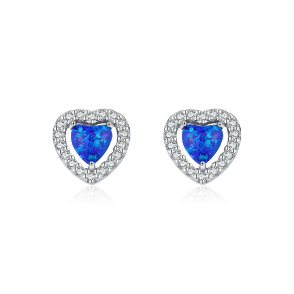 Wholesale 925 Silver Heart Shape Micro Inlay Light Luxury Stud Earrings For Women