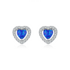 Wholesale 925 Silver Heart Shape Micro Inlay Light Luxury Stud Earrings For Women