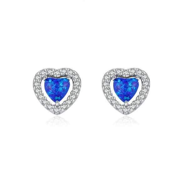 Wholesale 925 Silver Heart Shape Micro Inlay Light Luxury Stud Earrings For Women
