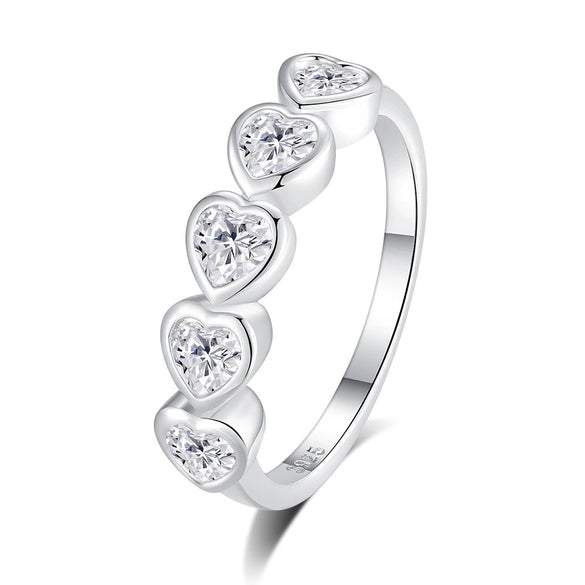 Wholesale 925 Silver Heartshaped Diamond Ring For Women