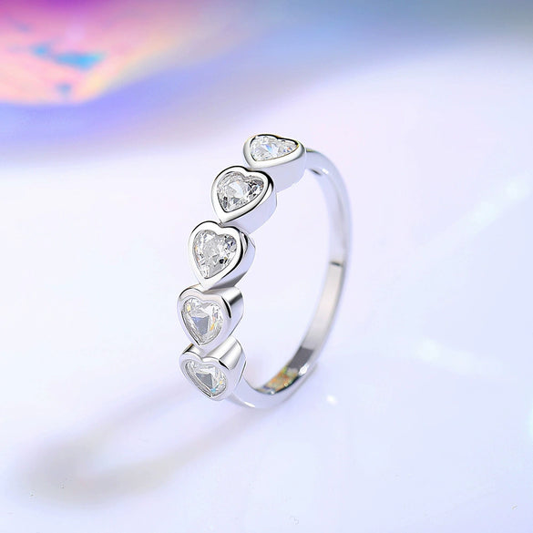 Wholesale 925 Silver Heartshaped Diamond Ring For Women