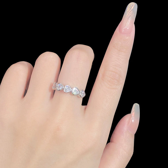 Wholesale 925 Silver Heartshaped Diamond Ring For Women