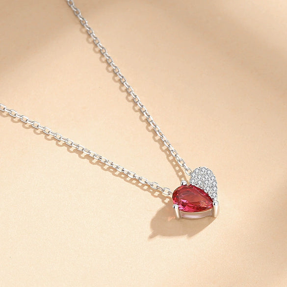 Wholesale Silver Heartshaped Diamond Stitching Love Necklace For Women With Ushape Pattern And Cross Chain