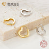 Wholesale 925 Silver Heartshaped Elegant Niche Earrings With Electroplating For Women