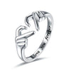 Wholesale Silver 925 Heartshaped Fashion Stylish Adjustable Ring With Electroplating