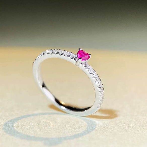 Wholesale 925 Silver Heartshaped Love Ring Simple Ins Style Electroplated For Women