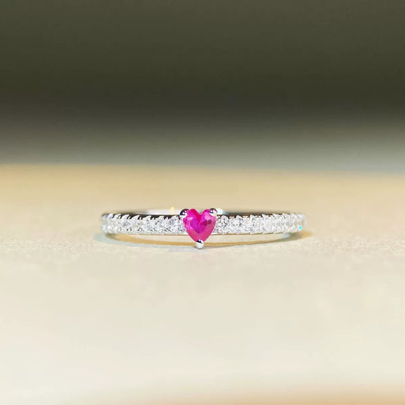 Wholesale 925 Silver Heartshaped Love Ring Simple Ins Style Electroplated For Women