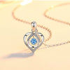 Wholesale Silver Heartshaped Necklace Light Luxury Style Women's Jewelry