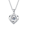 Wholesale Silver Heartshaped Necklace Light Luxury Style Women's Jewelry