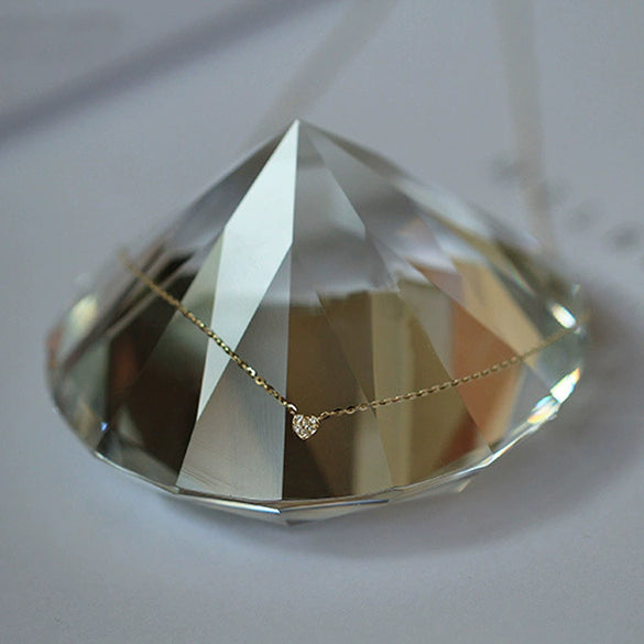 Wholesale Silver Heartshaped Pendant Necklace With Micropaved Zircon And 14K Gold Plated Ochain For Women