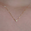 Wholesale Silver Heartshaped Pendant Necklace With Micropaved Zircon And 14K Gold Plated Ochain For Women