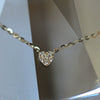 Wholesale Silver Heartshaped Pendant Necklace With Micropaved Zircon And 14K Gold Plated Ochain For Women