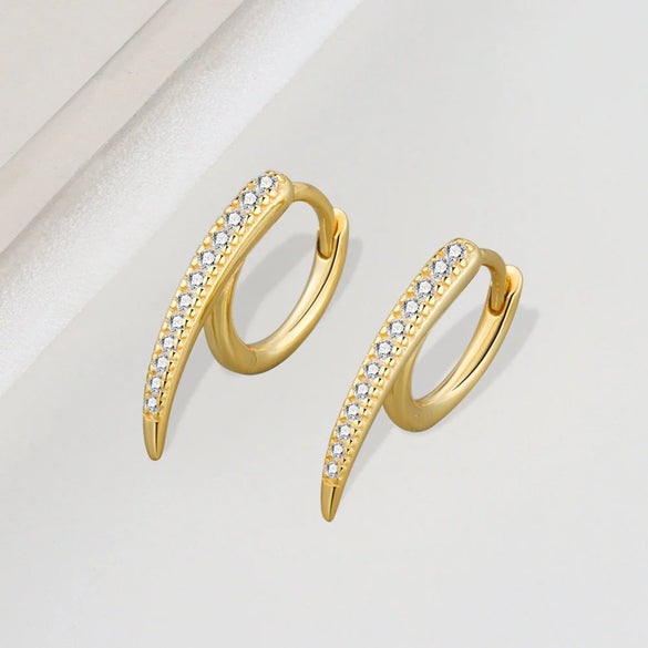 Wholesale 925 Silver Heavy Industry Metal Style Geometric Long Rivet Earrings With Electroplating