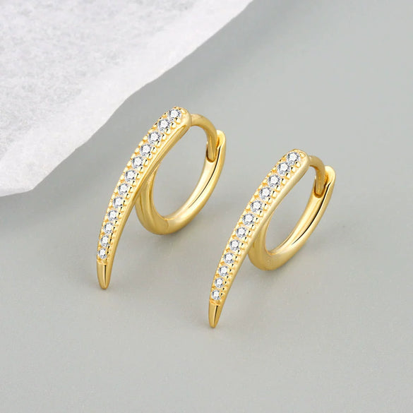 Wholesale 925 Silver Heavy Industry Metal Style Geometric Long Rivet Earrings With Electroplating