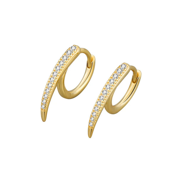 Wholesale 925 Silver Heavy Industry Metal Style Geometric Long Rivet Earrings With Electroplating