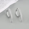 Wholesale 925 Silver Heavy Industry Metal Style Geometric Long Rivet Earrings With Electroplating