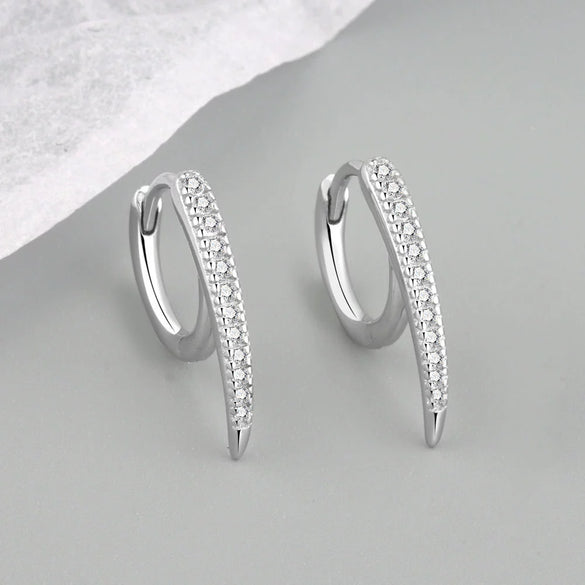 Wholesale 925 Silver Heavy Industry Metal Style Geometric Long Rivet Earrings With Electroplating