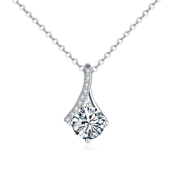 Wholesale Silver Herringbone Cross Chain Necklace With Geometric Pendant And Electroplating For Women