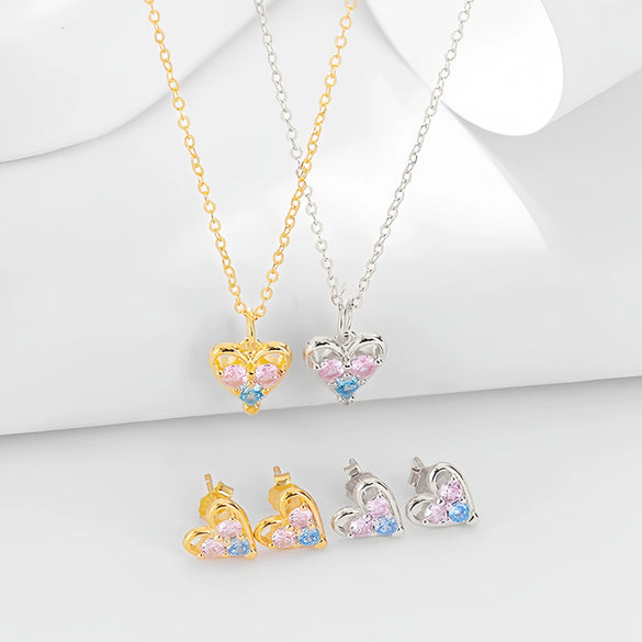 Wholesale Silver 925 Hollow Heartshaped Light Luxury Women's Necklace