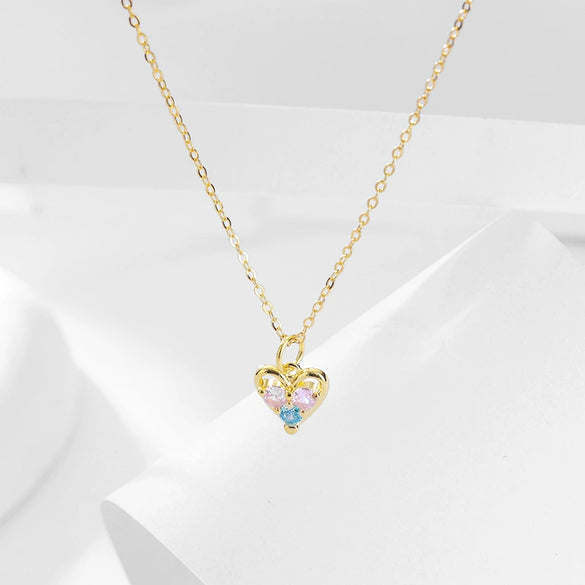 Wholesale Silver 925 Hollow Heartshaped Light Luxury Women's Necklace
