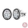 Wholesale 925 Silver Inlaid Eggshaped Geometric Stud Earrings For Women
