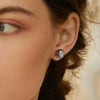 Wholesale 925 Silver Inlaid Eggshaped Geometric Stud Earrings For Women