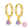 Wholesale 925 Silver Inlaid Zircon Geometric Earrings For Women With Electroplating