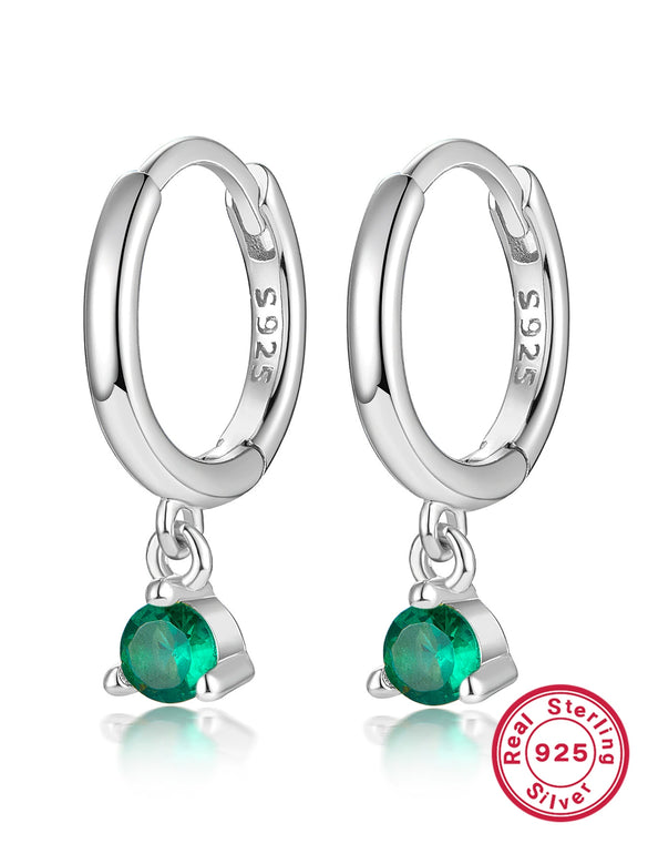 Wholesale 925 Silver Inlaid Zircon Geometric Earrings For Women With Electroplating