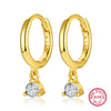 Wholesale 925 Silver Inlaid Zircon Geometric Earrings For Women With Electroplating