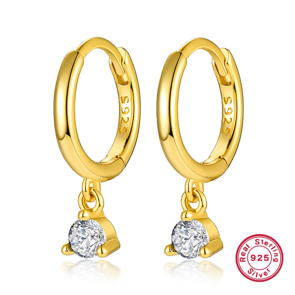 Wholesale 925 Silver Inlaid Zircon Geometric Earrings For Women With Electroplating
